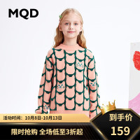 MQD 马骑顿 童装女童毛衣冬半高领加厚仿貂绒甜美儿童针织衫 蜜桃色 110cm