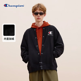 Champion 冠军棒球服男2024早秋加绒夹克美式复古校园风外套潮 黑色 2XL