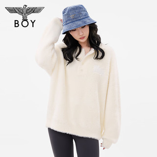 BOY LONDON【奶油泡芙】秋24款老鹰logo宽松休闲百搭针织衫 黑色 S