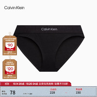 卡尔文·克莱恩 Calvin Klein 内衣女士字母提花棉质性感比基尼内裤QF6993AD UB1-太空黑 S