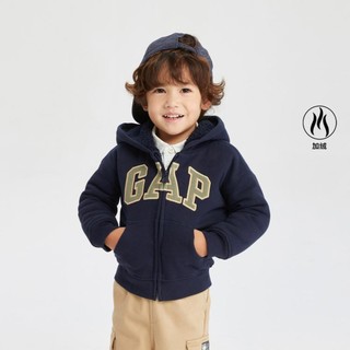 Gap 盖璞 男幼童冬季LOGO加绒保暖卫衣785571儿童装洋气连帽衫