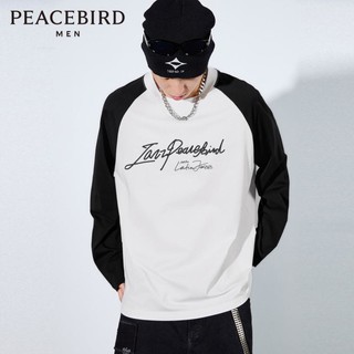 PEACEBIRD 太平鸟 女装 男装夏季款插肩袖t恤宽松圆领纯棉潮男式T恤