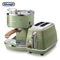 De'Longhi 德龙 Delonghi）家用复古系列绿色咖啡机+绿色面包机