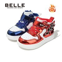 百亿补贴：BeLLE 百丽 男童高帮板鞋小童冬季加绒二棉保暖休闲韩版帅气百搭宝宝棉鞋