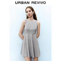 URBAN REVIVO UR2024秋季女装时尚气质显瘦小黑裙无袖连衣裙UYY740008 浅灰 S