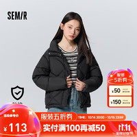 Semir 森马 女士棉服 宽松立领菱格厚外套