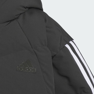 adidas 600蓬保暖连帽鸭绒羽绒服男大童儿童冬季阿迪达斯轻运动 黑色 122CM