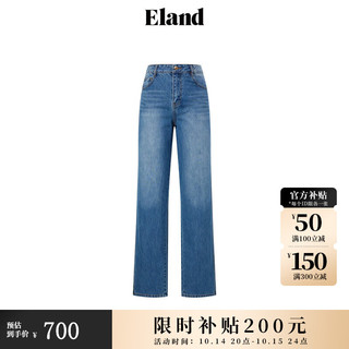 ELAND衣恋牛仔裤女棉感舒适休闲长裤2024秋季 牛仔色(55)Indigo XS/155