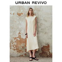 URBAN REVIVO 夏季新款女装休闲度假风垂感肌理无袖连衣裙 UWH740082