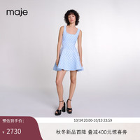 maje 2024早秋女装立体提花方领针织吊带连衣裙短裙MFPRO03923 双色 T38