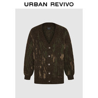 URBAN REVIVO UR 时尚复古慵懒提花宽松针织开衫 UMF940042