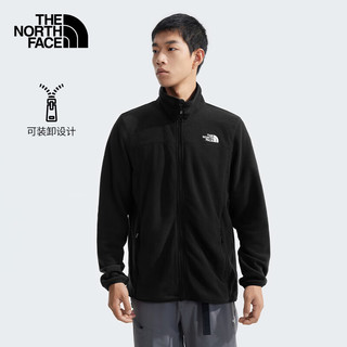 The North Face24秋冬北面抓绒衣男款户外保暖可做冲锋衣内胆抓绒外套8AYK 4H0/宇宙黑/晒单 L/175