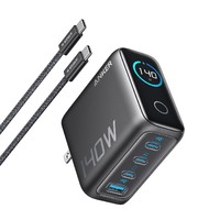 Anker 安克 140W高功率充电器适用华为苹果iphone16/15手机Macbook平板13电脑笔记本PD多口快充