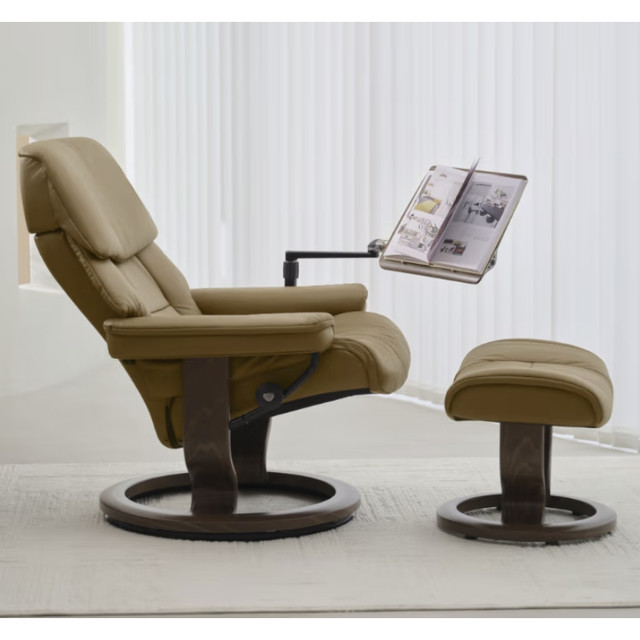 STRESSLESS 真皮舒适沙发椅 单椅含脚踏 红宝石-巴帝克皮-新焦糖色