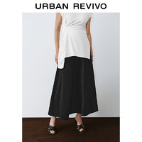 URBAN REVIVO UR2024秋季新款女装复古休闲百搭高腰A字牛仔半裙UWM840093