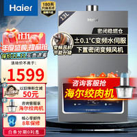 Haier 海尔 13升燃气热水器家用下置风机无极变频水伺服密闭稳燃仓强排式恒温速热13L  FA03