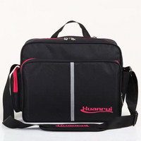 PAVE HAWK 铺路鹰 新款乒乓球包运动包单肩背包乒乓球拍包斜跨包教练包男包女包 大号黑玫红