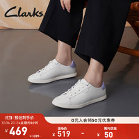 Clarks 其乐 女鞋春夏艾斯轻量系列休闲小白鞋板鞋单鞋 白色/紫色 261722054 36