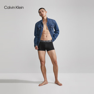 Calvin Klein内衣男士醒目提花棉质透气贴身防夹臀四角裤平角内裤NB1703O 001-太空黑 L