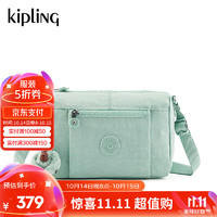 kipling 凯普林 女款轻便帆布包2024春季百搭休闲单肩包斜挎包WES 鼠尾草绿