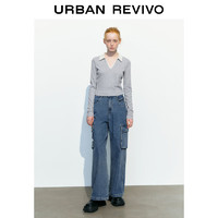 URBAN REVIVO UR2024 女装学院风Polo领长袖T恤 UWL440054