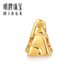 minGR 明牌珠宝 5D硬金串珠 黄金小金山转运珠足金高亮情侣手串AFP0746