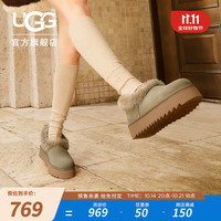 UGG【付定】秋季女士茸茸毛鞋领厚底便鞋雪地靴 1166733 ALP | 羚羊棕色 36