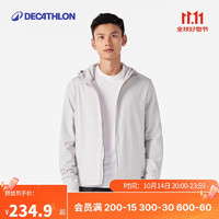 DECATHLON 迪卡侬 外套男春秋保暖防风加绒连帽卫衣跑步训练开衫夹克 4302189