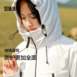 森马（Semir）防护外套|羽绒服女三防防雨防风三合一2024冬两件套109724113008 灰白10809 M