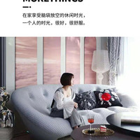 圣卡纳 布艺贝壳沙发客厅创意个性时尚公寓写意空间ploum网红款弧形沙发