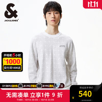 杰克·琼斯（JACK&JONES）秋季罗纹圆领袖口底摆潮流舒适日常休闲男士针织衫224324009 本白色BRIGHT WHITE 190/108A/XXL