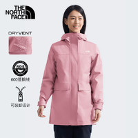 THE NORTH FACE 北面 冲锋衣女户外保暖羽绒内胆三合一冲锋外套89YP 粉色/1MI L