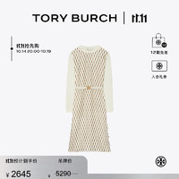 Tory Burch 汤丽柏琦长袖圆领毛衣连衣裙TB 159326 新象牙白/棕色 963 165/88A(M)