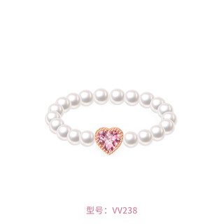 CHOW TAI FOOK 周大福 SOINLOVE宝藏女孩彩虹18K金碧玺珍珠戒指VV238