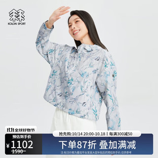 KOLON SPORT 可隆女城市轻户外运动印花宽松版防风耐磨防泼水夹克皮肤衣