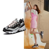 88VIP：SKECHERS 斯凯奇 厚底鞋女鞋D'LITES缓震熊猫鞋运动轻便休闲鞋13143-BKGY