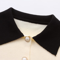 小马宝莉女童时髦洋气套装2024秋中大童女宝洋气针织衫儿童短裙两件套 米色 130