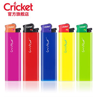 CRICKET 草蜢 打火机进口尼龙火石滑轮气体打火机 创意一次性砂轮齿轮广告可个性定制订 彩色风罩 5只装