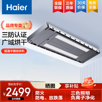 Haier 海尔 电动晾衣架阳台自动升降隐形嵌入隐藏式智能晾衣机烘干杀菌晒衣架 HL-QSHJ25SU1