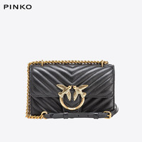 PINKO 品高 时尚迷你羊皮小香风女包单肩斜挎飞鸟燕子包 黑色100074 A0GK Z99Q