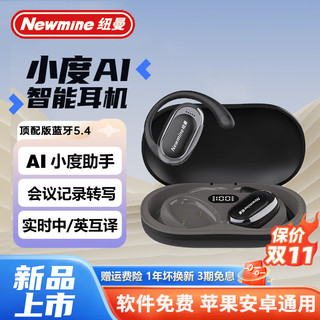 Newmine 纽曼 M16蓝牙耳机挂耳式可调节 AI办公智能小度2.0 骨传导概念无线蓝牙5.4