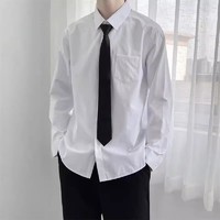 白衬衫男长袖DK制服打底内搭衬衣领带西装套装学生班服工作服寸衣