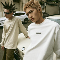 XLARGE 385g重磅！ 双纱新款纯棉美式长袖 男t恤宽松女潮