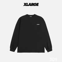 XLARGE 385g重磅！双纱口袋新款潮牌美式长袖 黑色 M