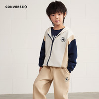 CONVERSE 匡威 儿童装男童套装2024秋季中大童外套裤子两件套潮 古典白 130/64（7）