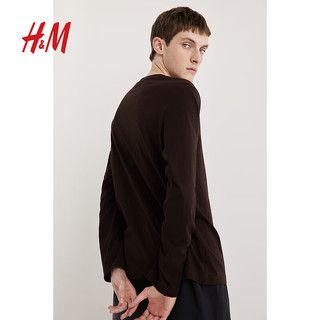 H&M2024秋季新款男装时尚休闲百搭标准版型汗布上衣1029317