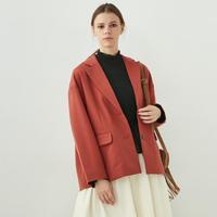 MOUSSY 摩西 女士休闲宽松翻领西装外套 010EA730-7010