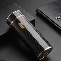 SIBAO 思宝 保温杯第六元素男女士304不锈钢真空纳米能量杯第6元素商务办公茶杯泡茶水杯大容量车载杯子 黑色 450ml