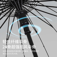 莫兰迪（Molandi）24骨双层伞布加大加固加厚长柄半自动直柄商务男女通用晴雨伞 商务蓝色