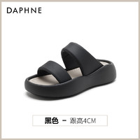 DAPHNE 达芙妮 厚底拖鞋女夏外穿2024春夏软底增高凉鞋配裙子海边沙滩鞋